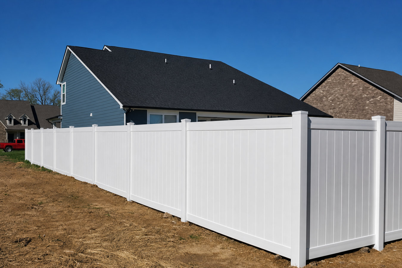 Vinyl fence installation